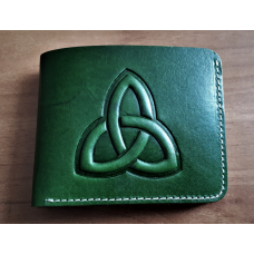 Trinity Knot Leather Wallet Green