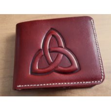 Trinity Knot Leather Wallet Red